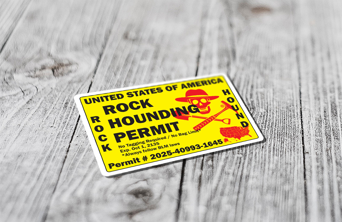 Unofficial USA Rockhounding Rock Hound Permit Vinyl Sticker