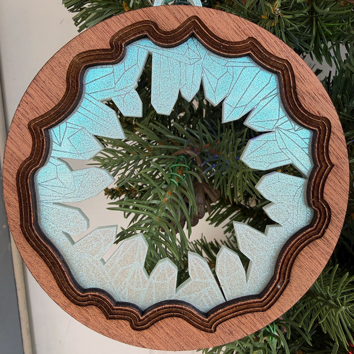 2024 Crystal Geode Wood & Acrylic Christmas Tree Ornament