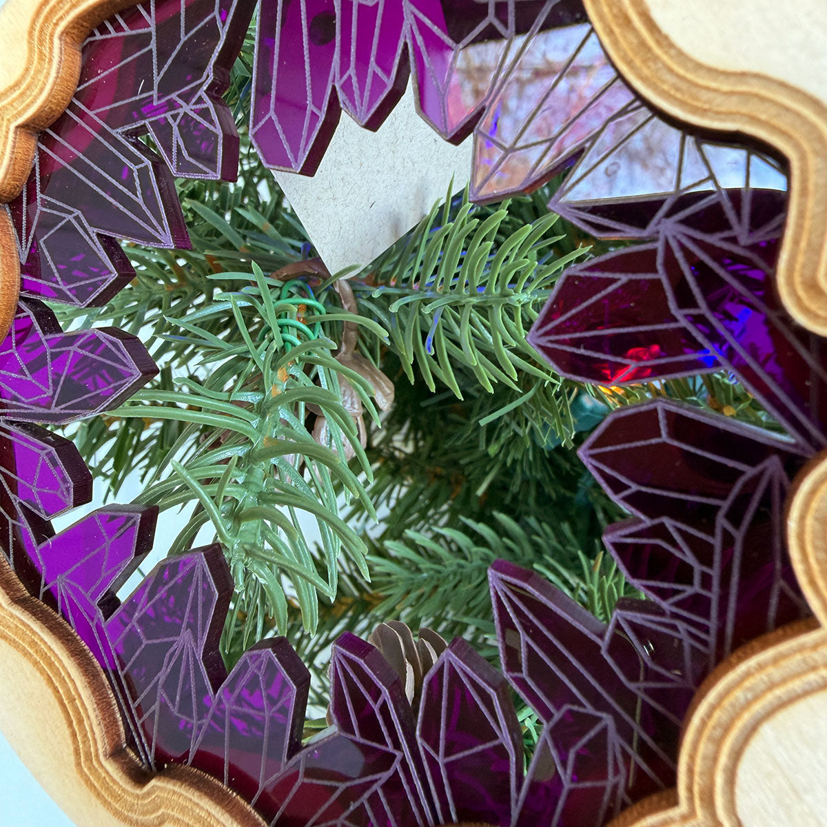 2024 Crystal Geode Wood & Acrylic Christmas Tree Ornament
