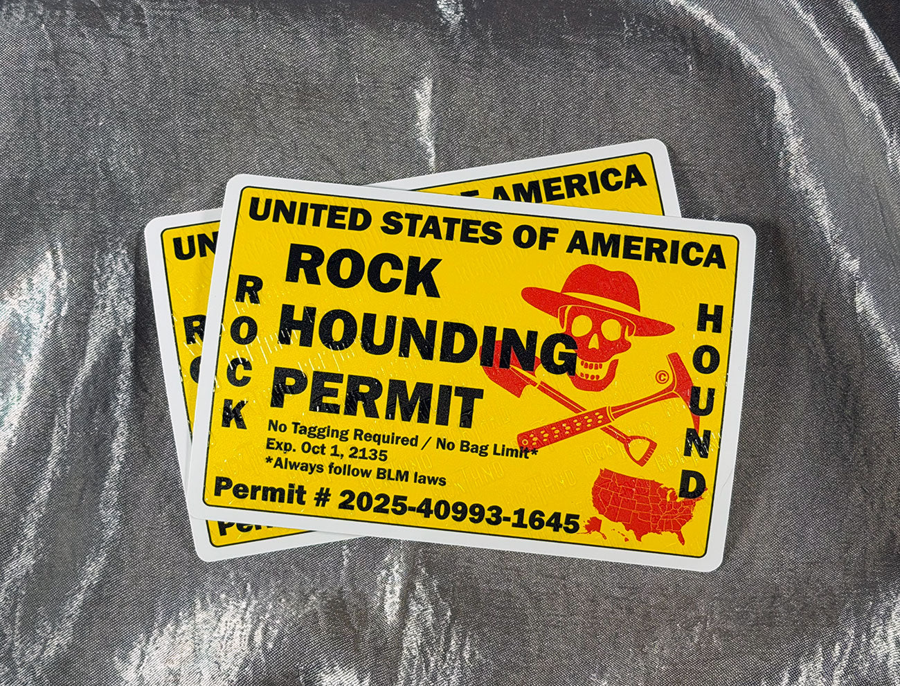 Unofficial USA Rockhounding Rock Hound Permit Vinyl Sticker