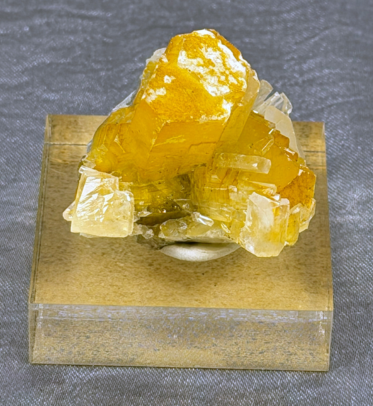 Yellow Columnar Fluorite w/ Tabular Calcite CYF1