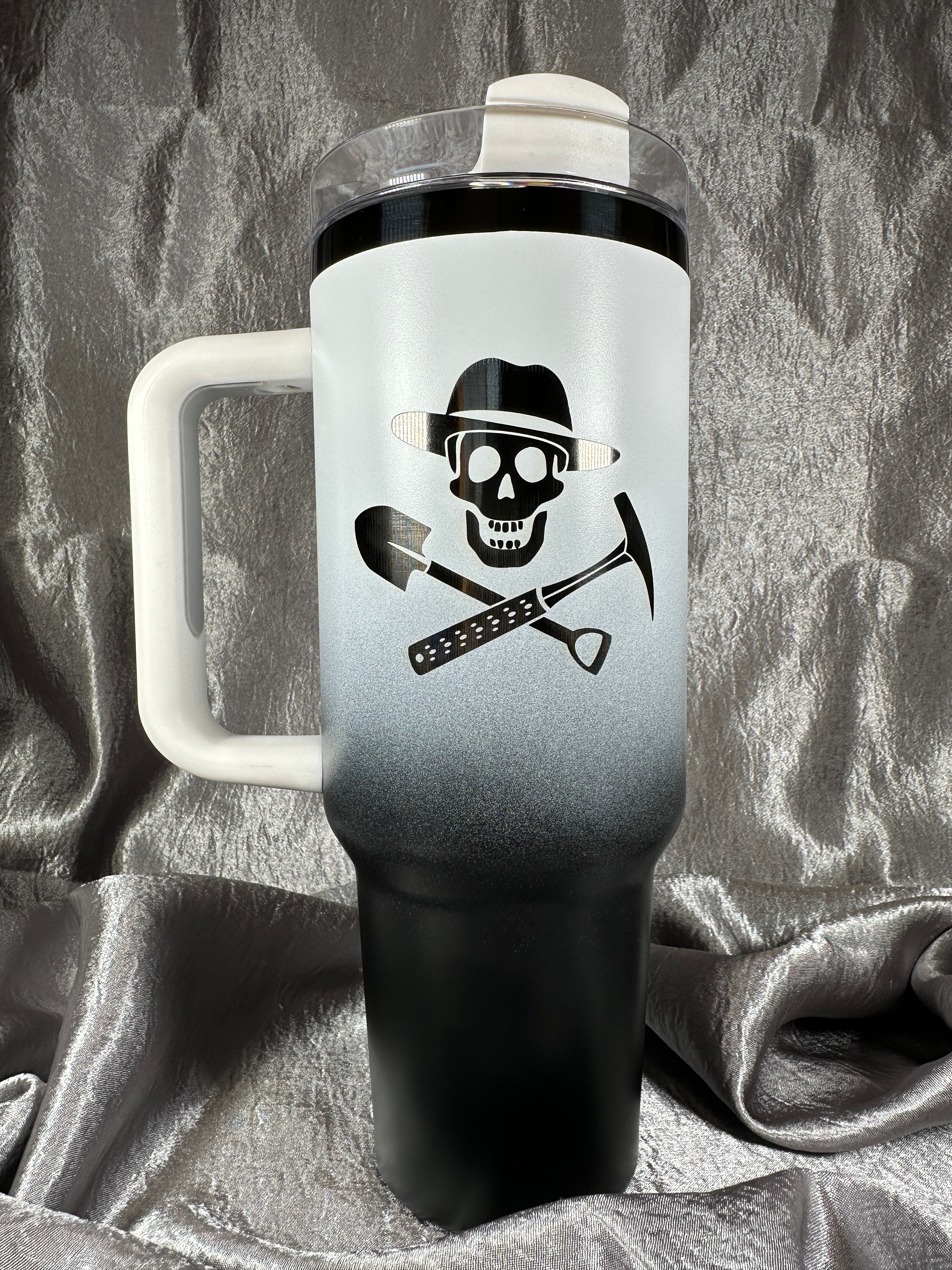 40 oz Ombré White to Black Jolly Rockhound Insulated Tumbler
