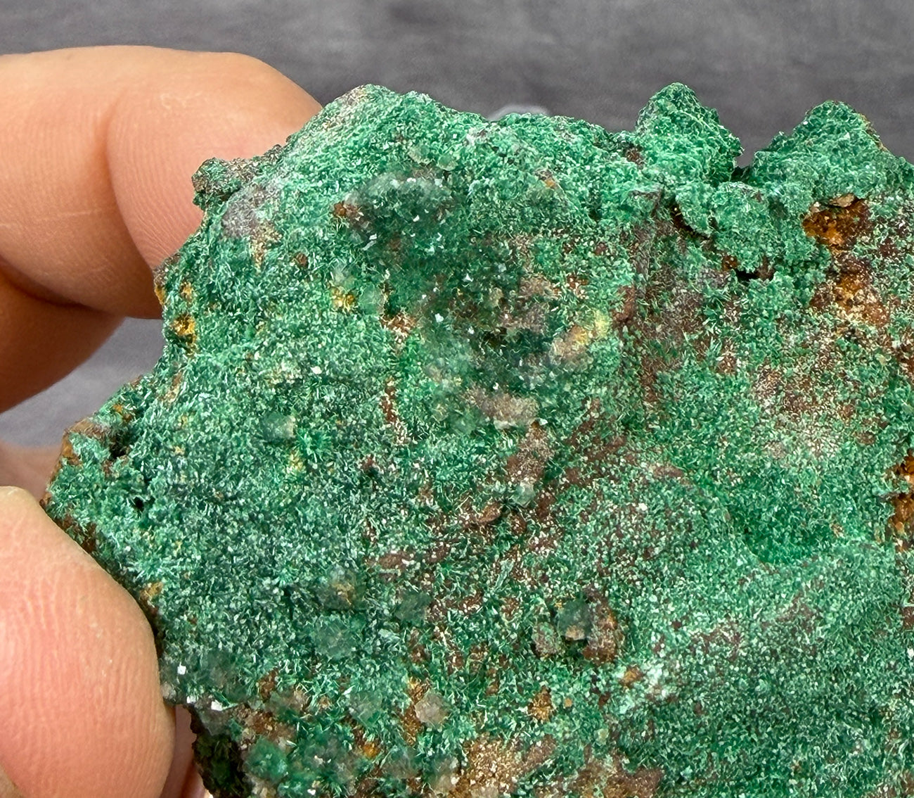 Malachite on Hematite Coated Barite Specimen MB1C