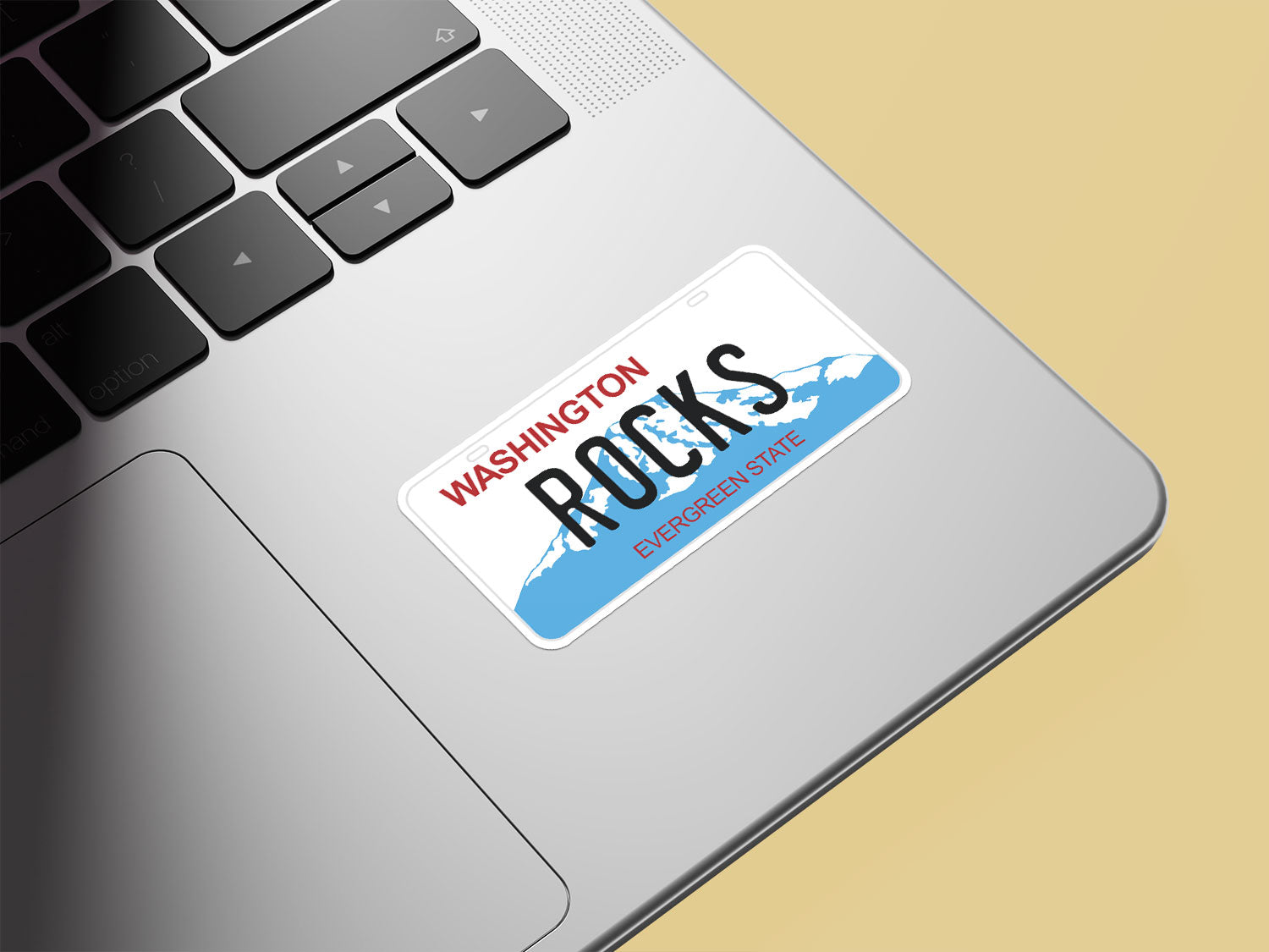 Washington State License Plate - ROCKS UV Printed Sticker