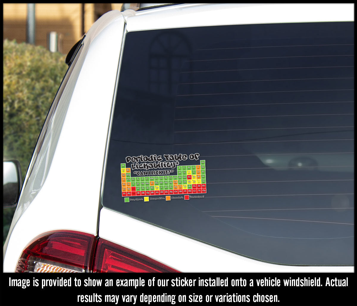 Periodic Table of Lickability Clear Vinyl Sticker