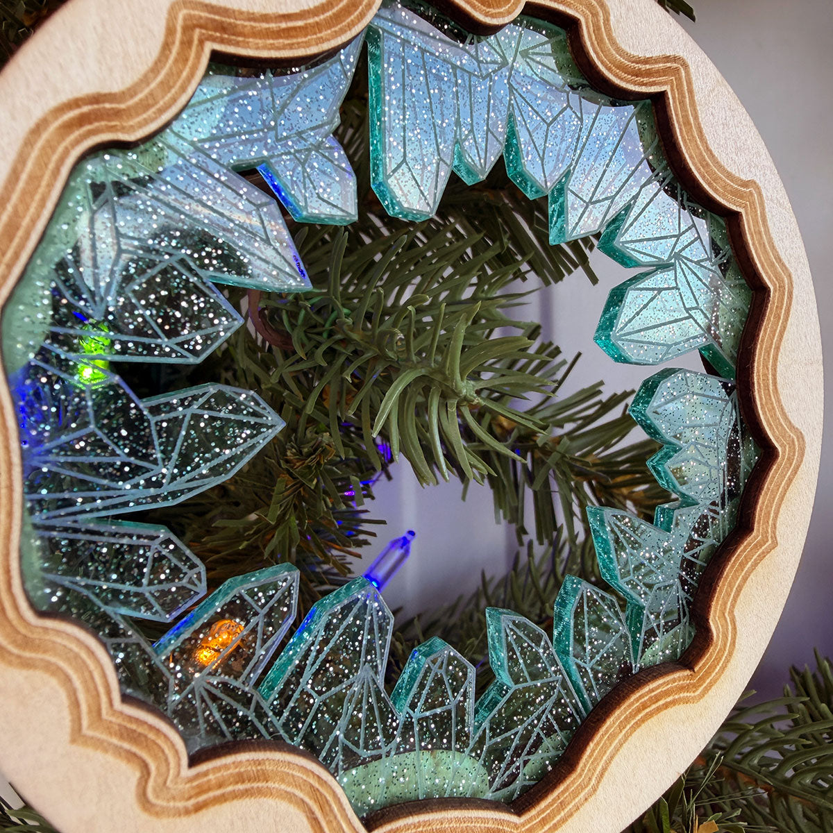 2024 Crystal Geode Wood & Acrylic Christmas Tree Ornament
