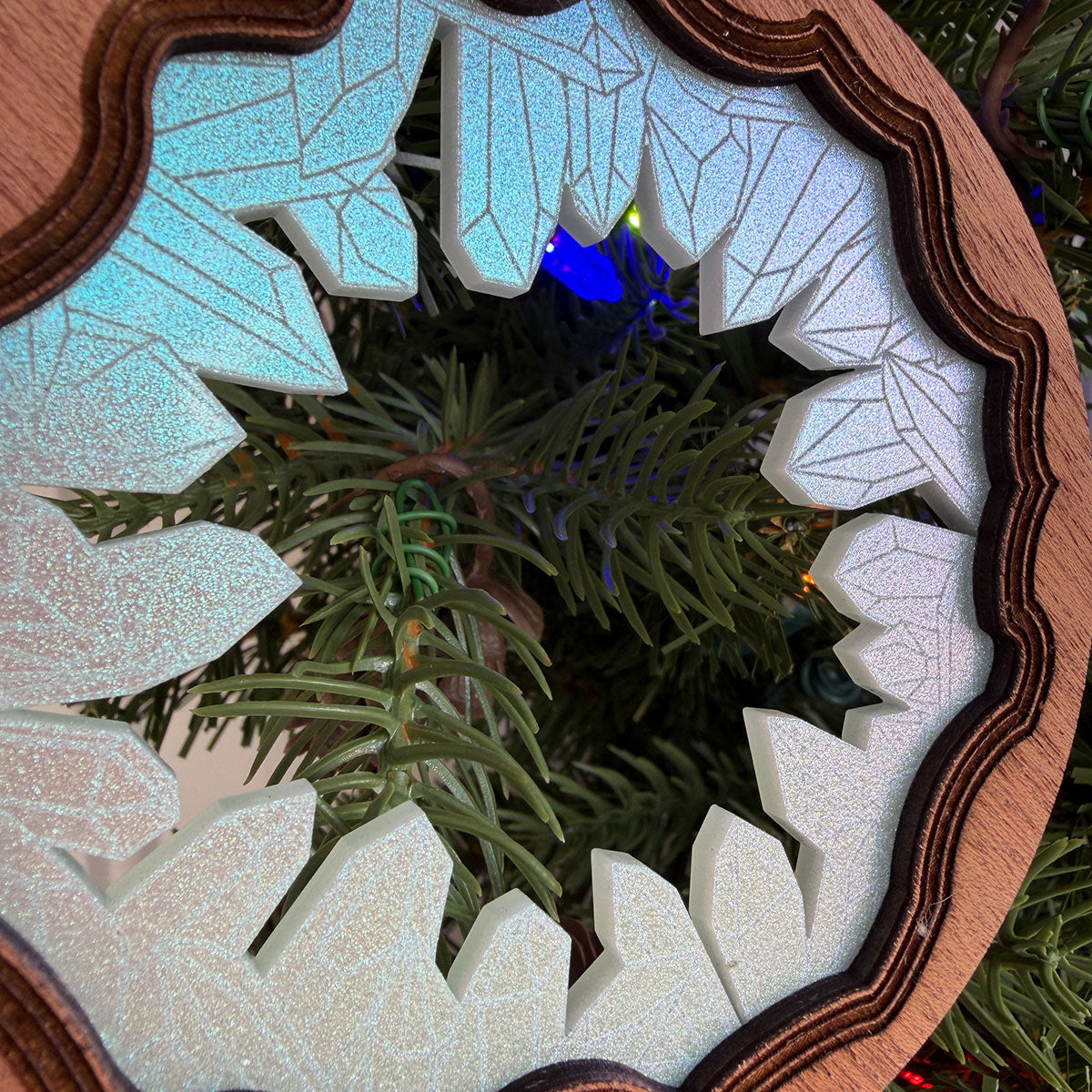 2024 Crystal Geode Wood & Acrylic Christmas Tree Ornament