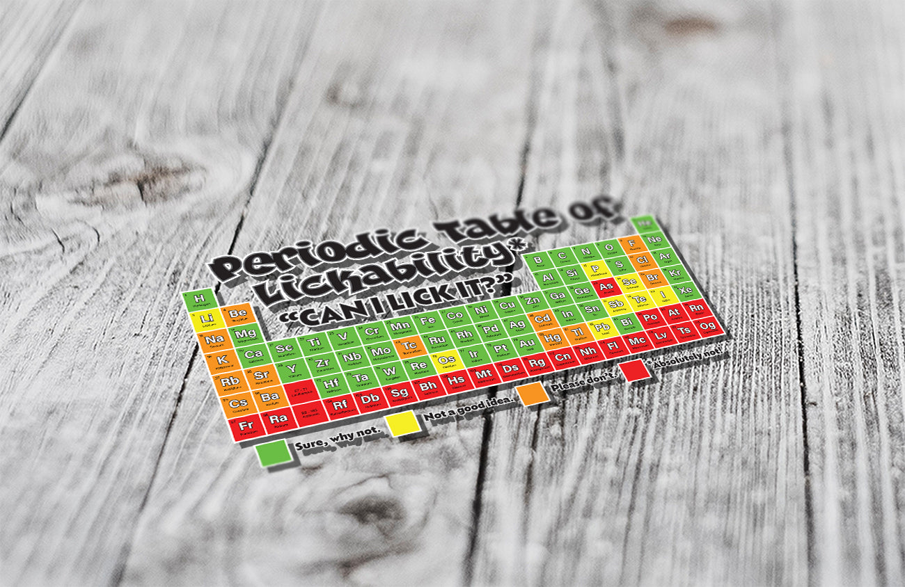 Periodic Table of Lickability Clear Vinyl Sticker