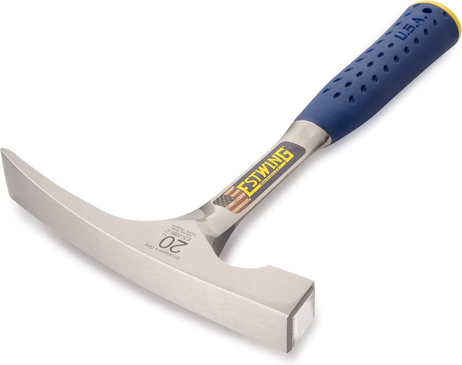 Estwing Rock Pick - 20 oz Bricklayer's/Mason's Hammer with Forged Steel Construction & Shock Reduction Grip