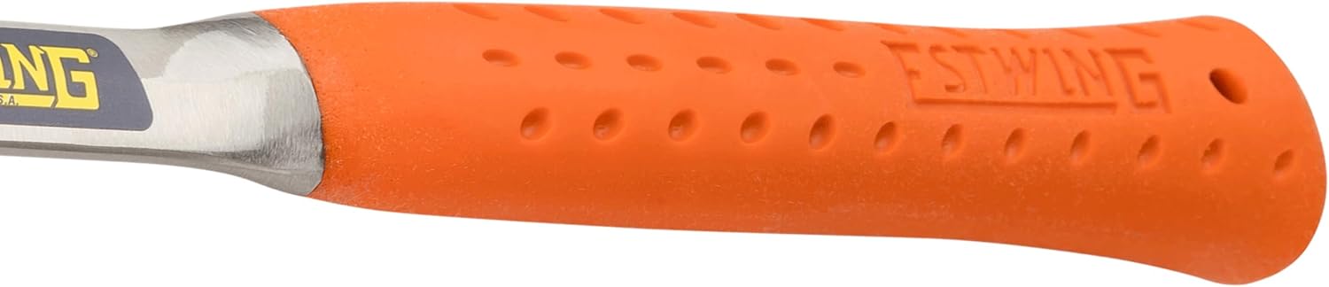 Rock Pick Orange Handle - 22 oz Geology Hammer with Pointed Tip & Shock Reduction Grip - Estwing - EO-22P