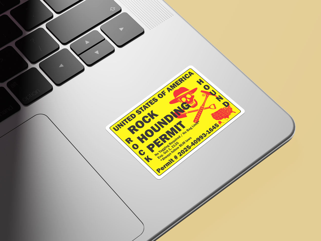 Unofficial USA Rockhounding Rock Hound Permit Vinyl Sticker