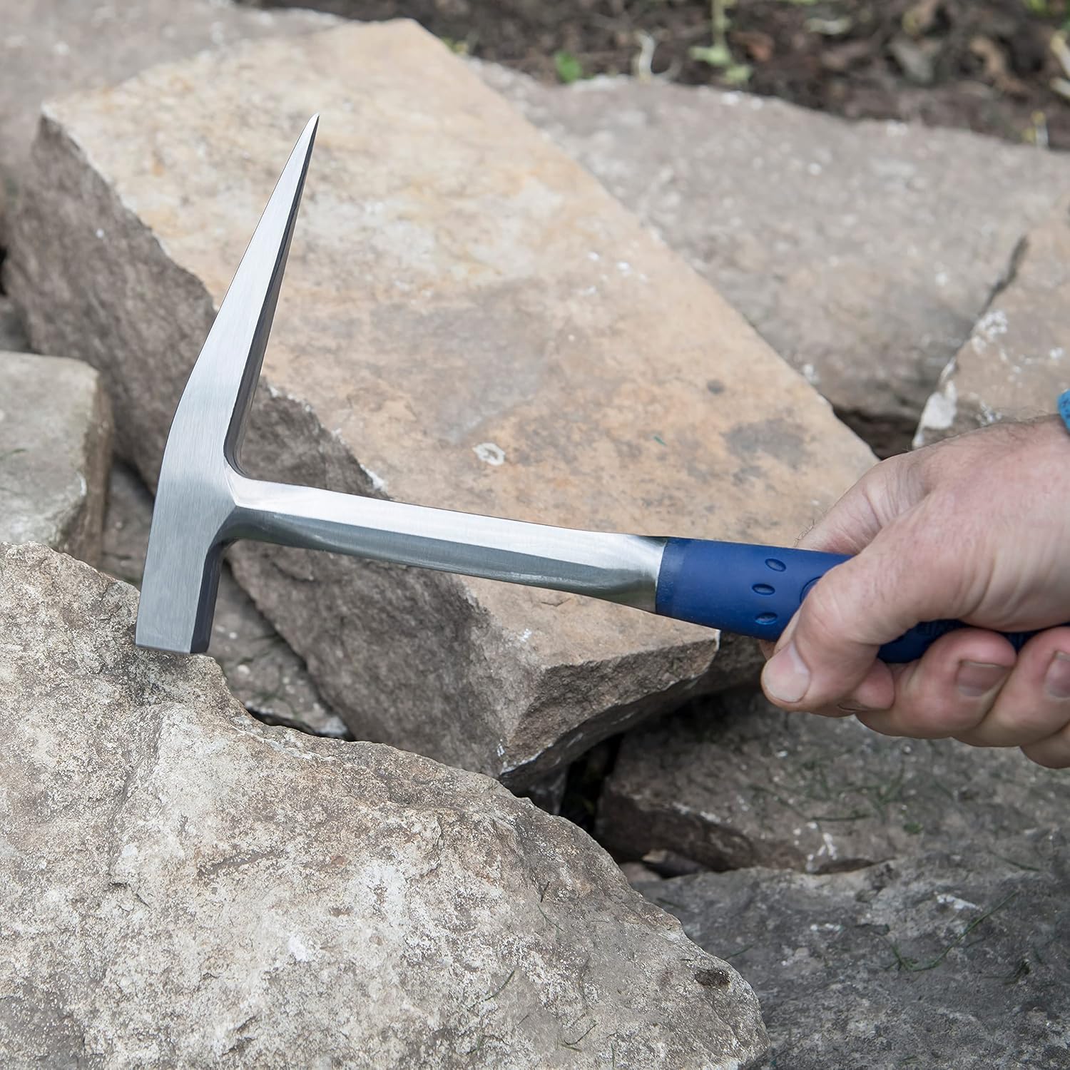 Rock Pick - 14 oz Geology Hammer with Pointed Tip & Shock Reduction Grip - Estwing - E3-14P
