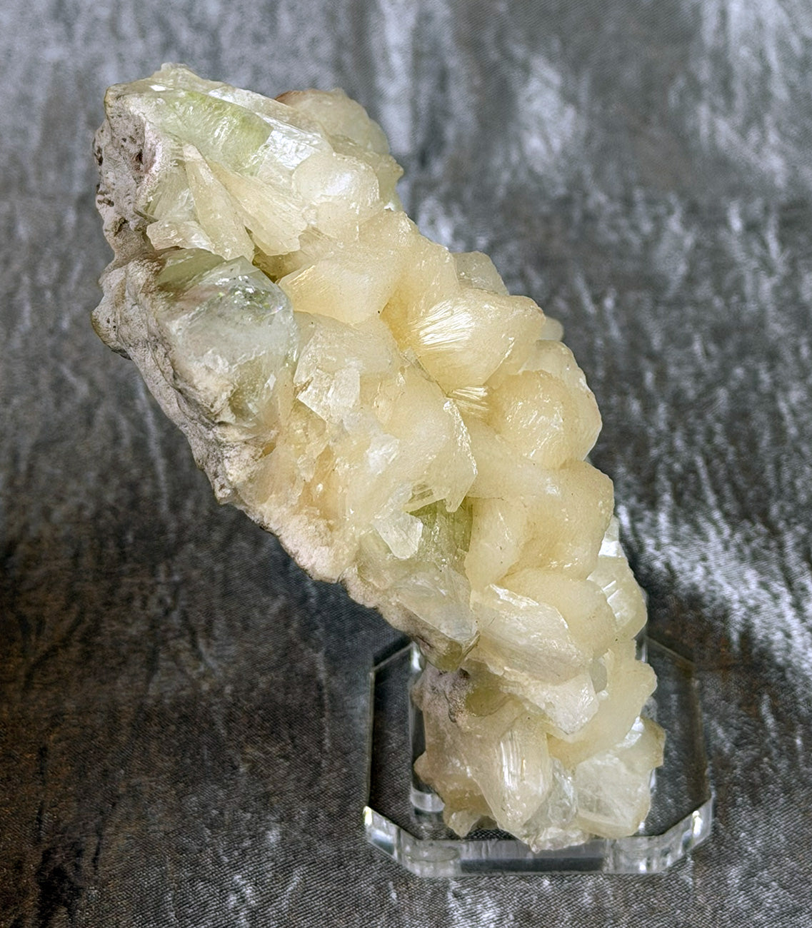 Green Apophyllite Specimen w/ White Stilbite Zeolites APOG1