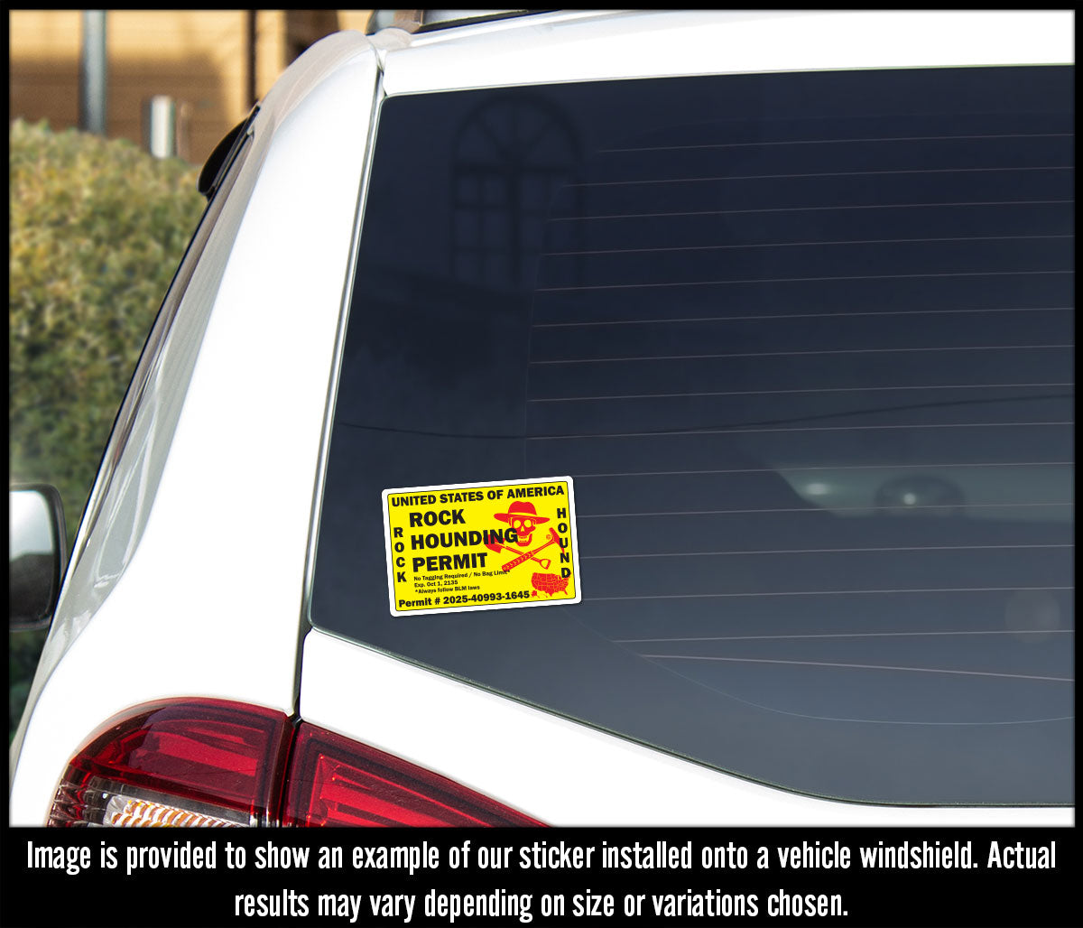 Unofficial USA Rockhounding Rock Hound Permit Vinyl Sticker