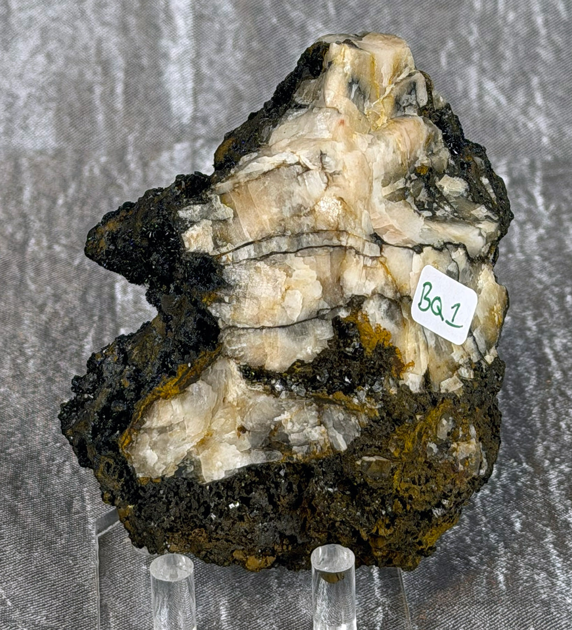 Moroccan Black Quartz / Manganese Drusy Specimen BQ1