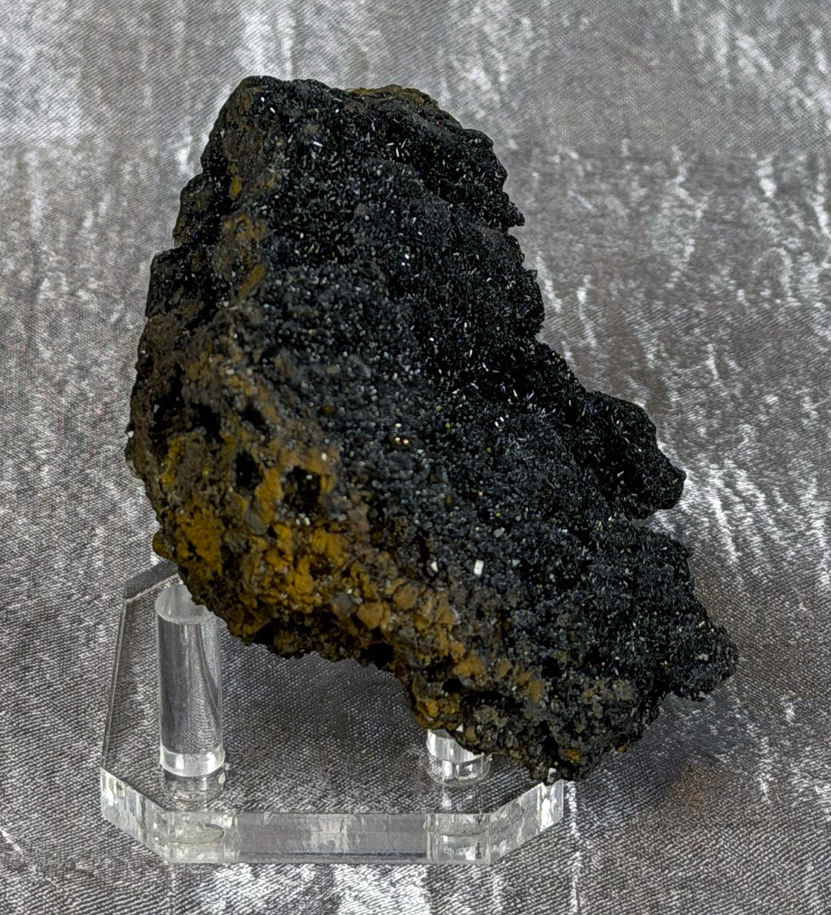 Moroccan Black Quartz / Manganese Drusy Specimen BQ1