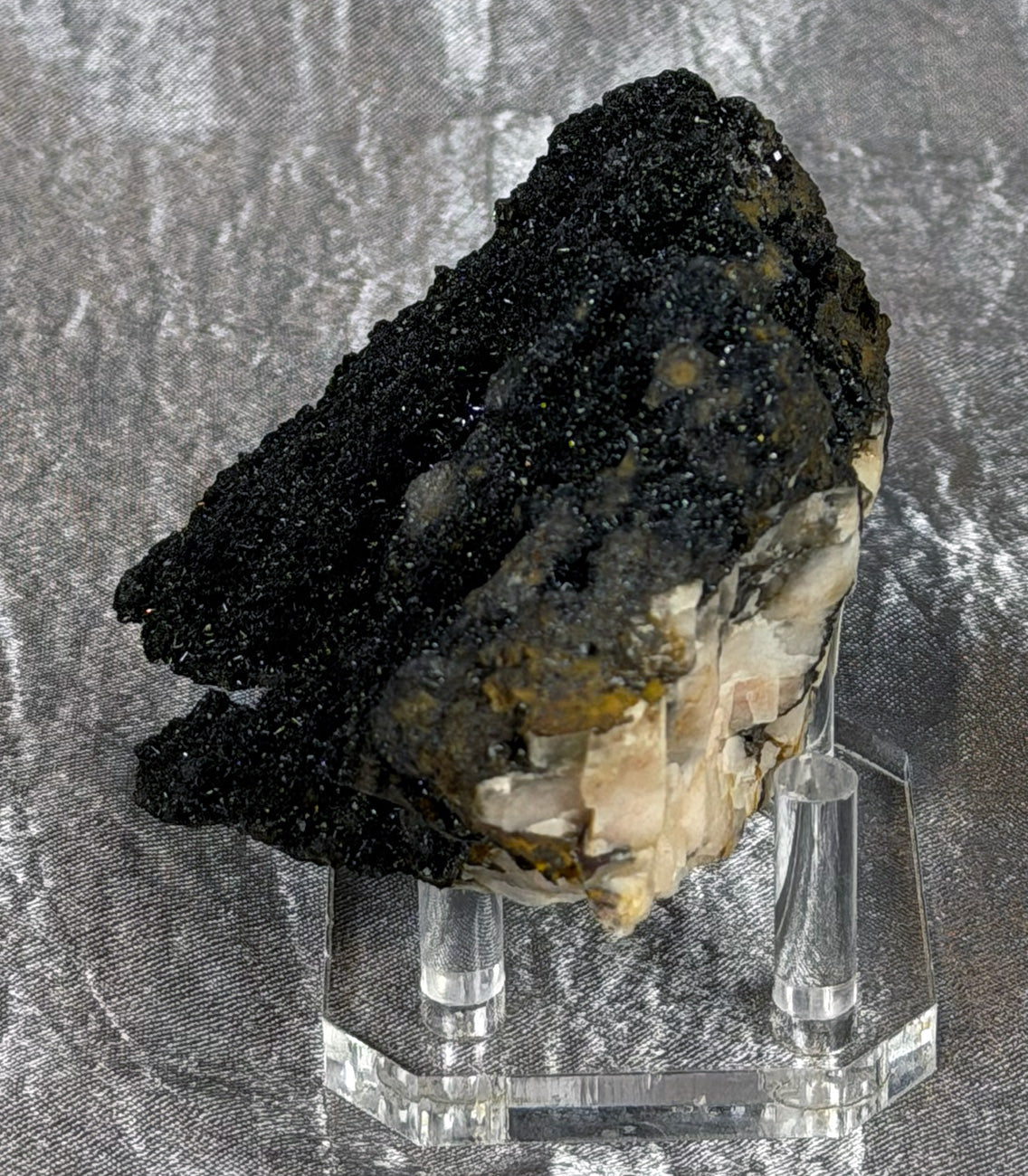 Moroccan Black Quartz / Manganese Drusy Specimen BQ1