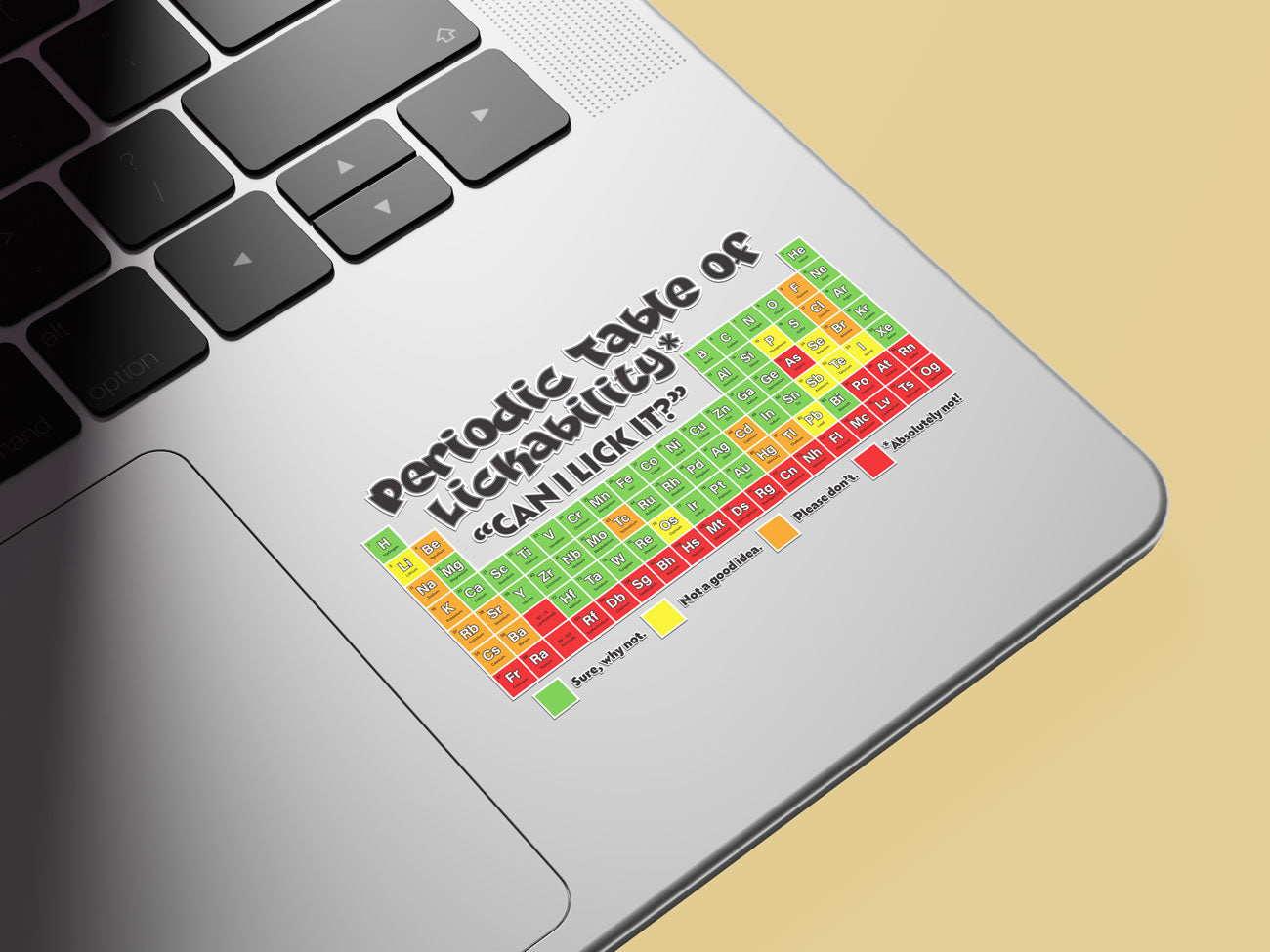 Periodic Table of Lickability Clear Vinyl Sticker