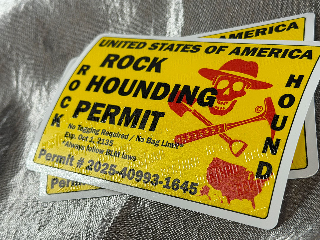 Unofficial USA Rockhounding Rock Hound Permit Vinyl Sticker