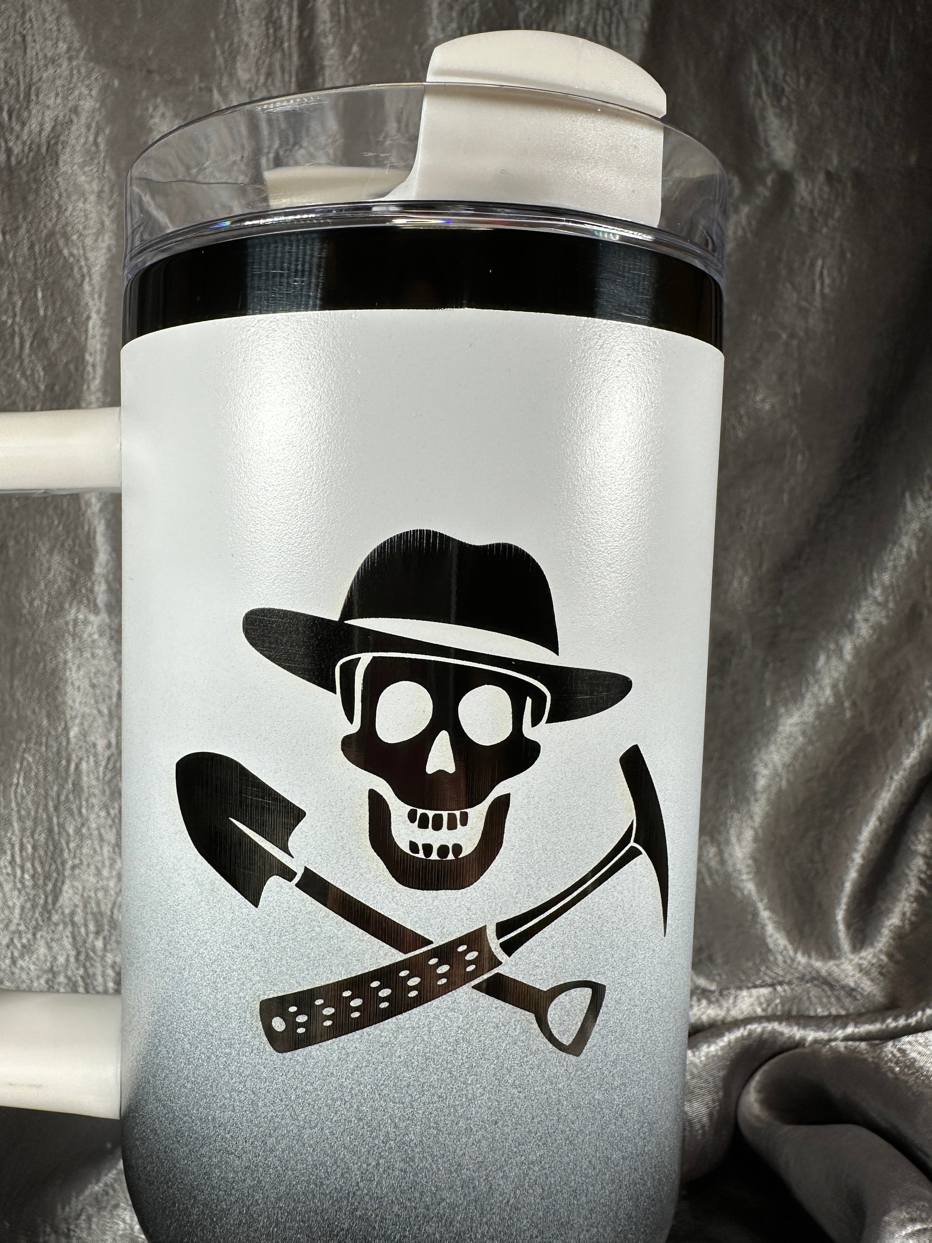 40 oz Ombré White to Black Jolly Rockhound Insulated Tumbler