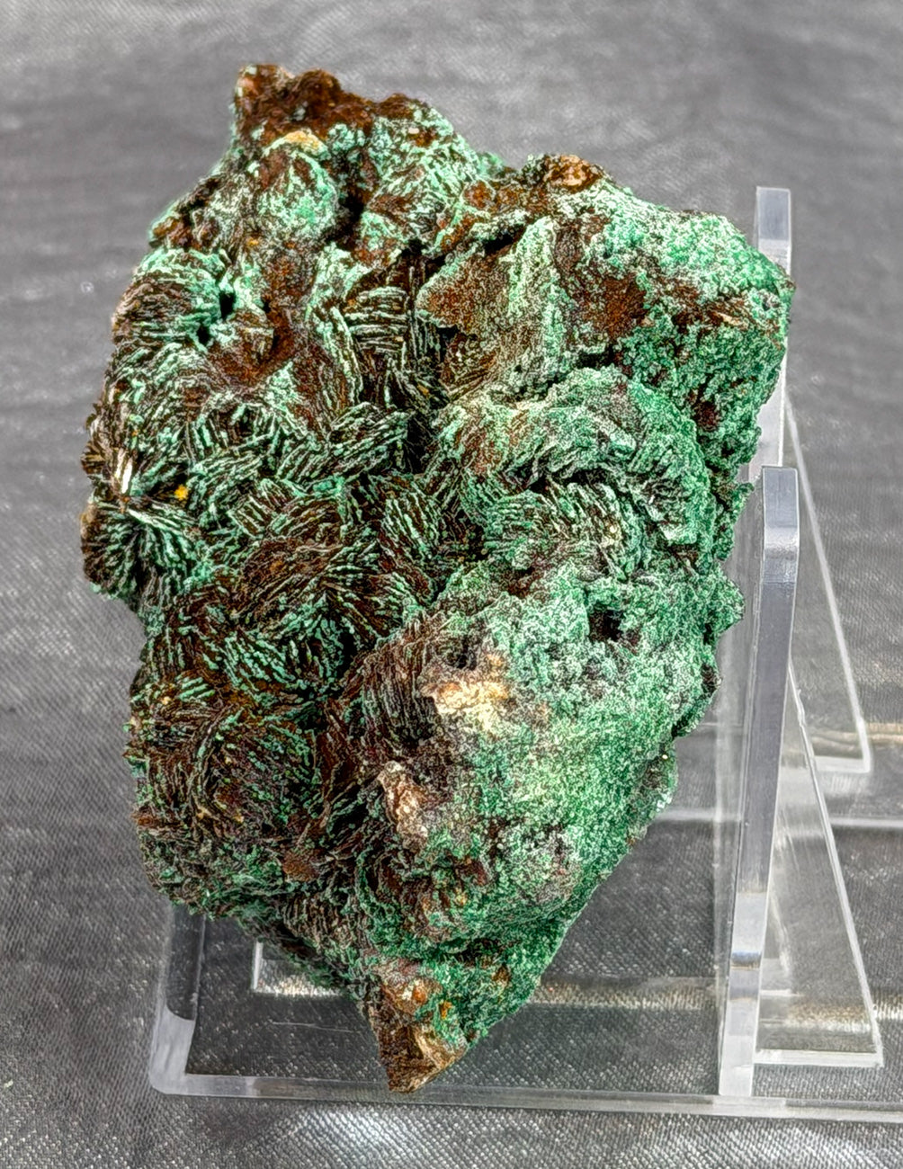 Malachite on Hematite Coated Barite Specimen MB1C