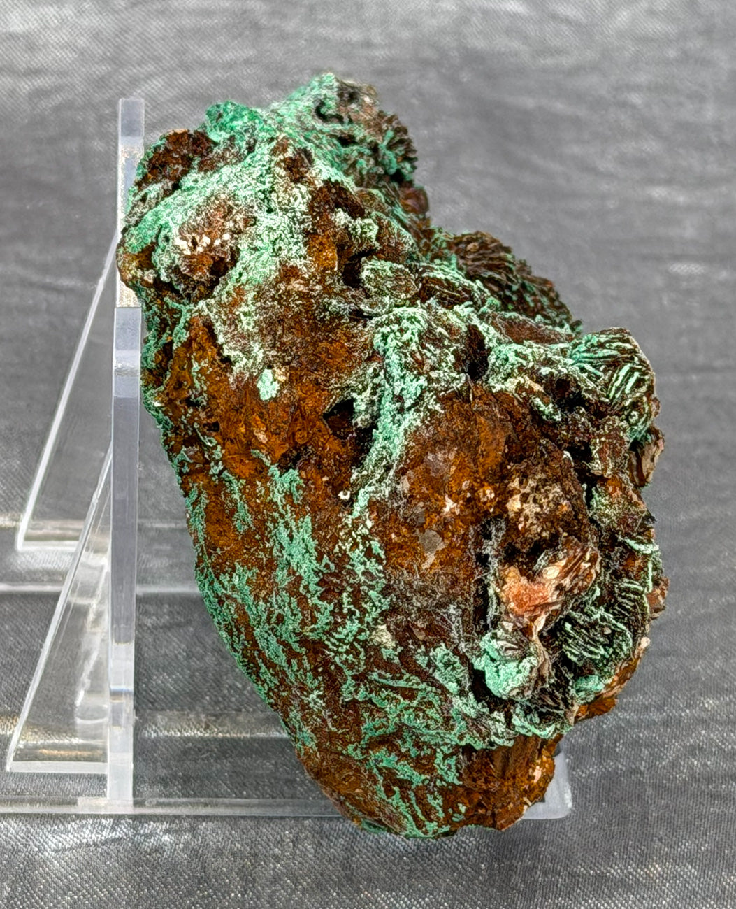 Malachite on Hematite Coated Barite Specimen MB1C