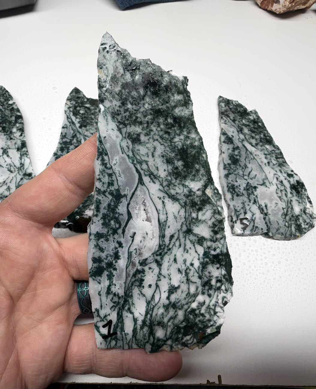 Medfordite Gem Grade Green Moss Slabs MD2