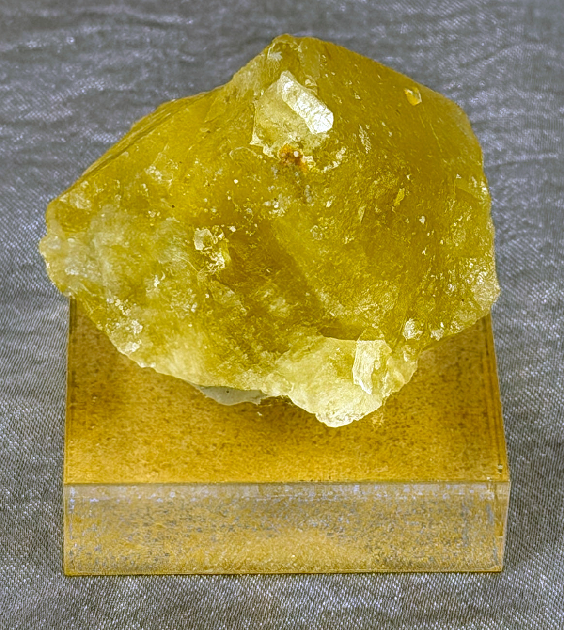 Moroccan Yellow Fluorite Specimen - Mounted MYF1