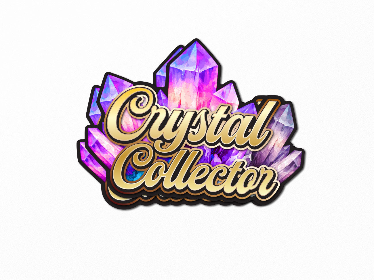 Crystal Collector UV Printed Gloss Embossed Vinyl Sticker