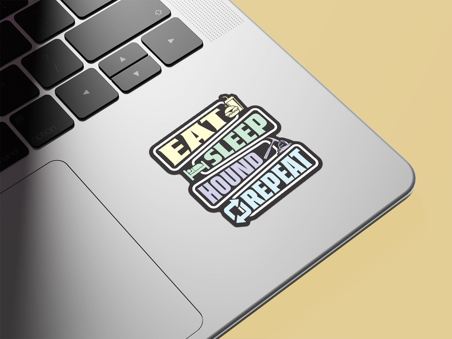 Eat Sleep Hound Repeat UV Printed Vinyl Sticker