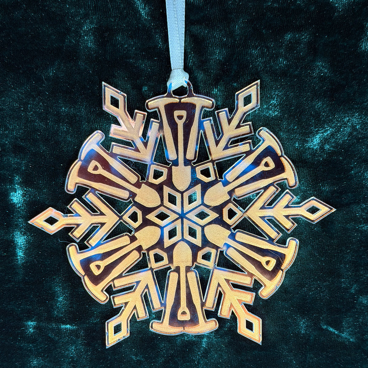 Geology Rockhound Tools Snowflake Acrylic Christmas Tree Ornament