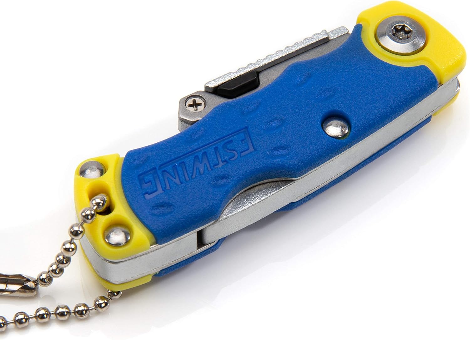Estwing Folding Lock Back Utility Knife/Box Cutter Mini Tool with Disposable Razor Blade, Ergonomic Handle, Convenient Portable Design