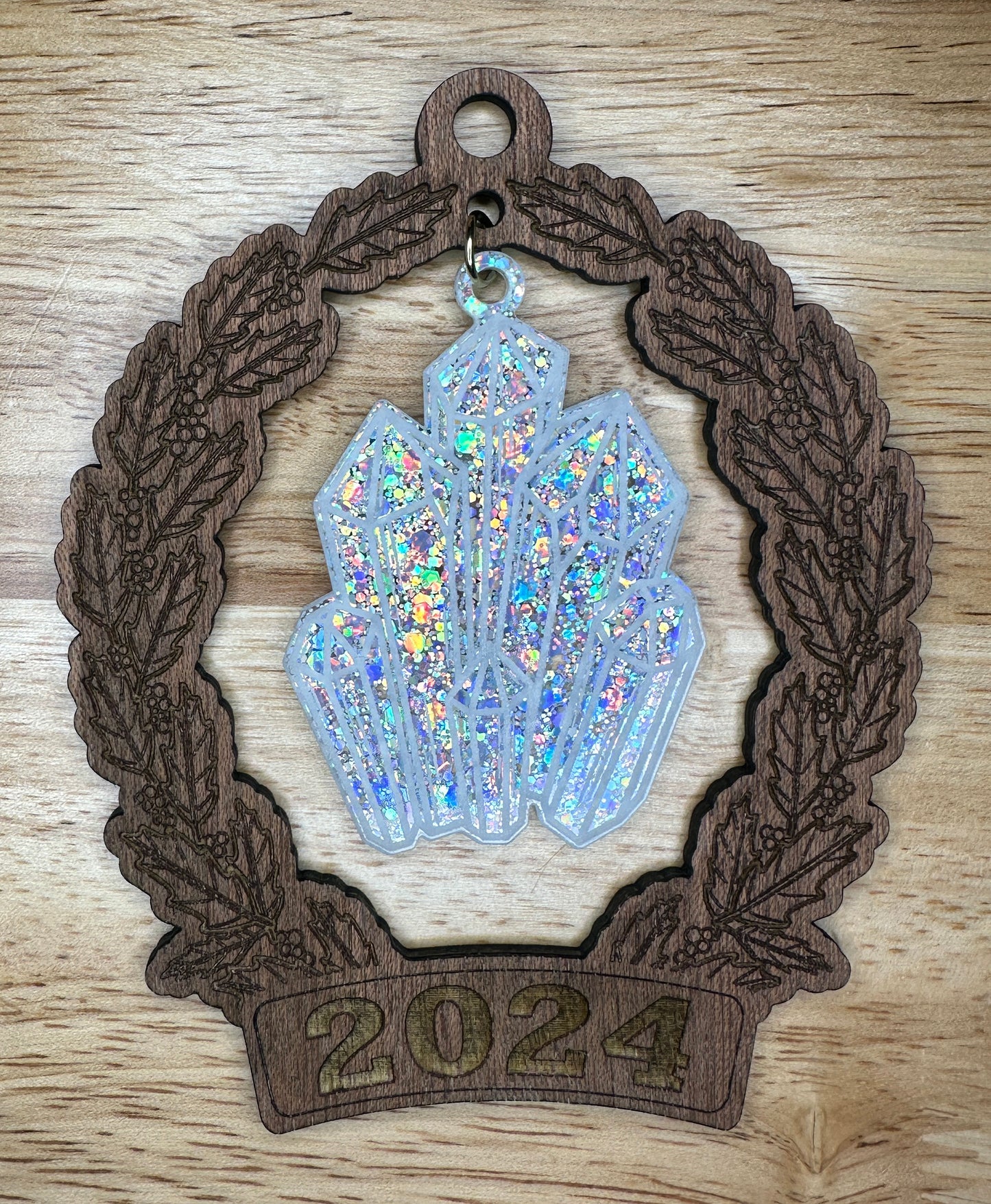 2024 Crystal Wreath Christmas Ornament