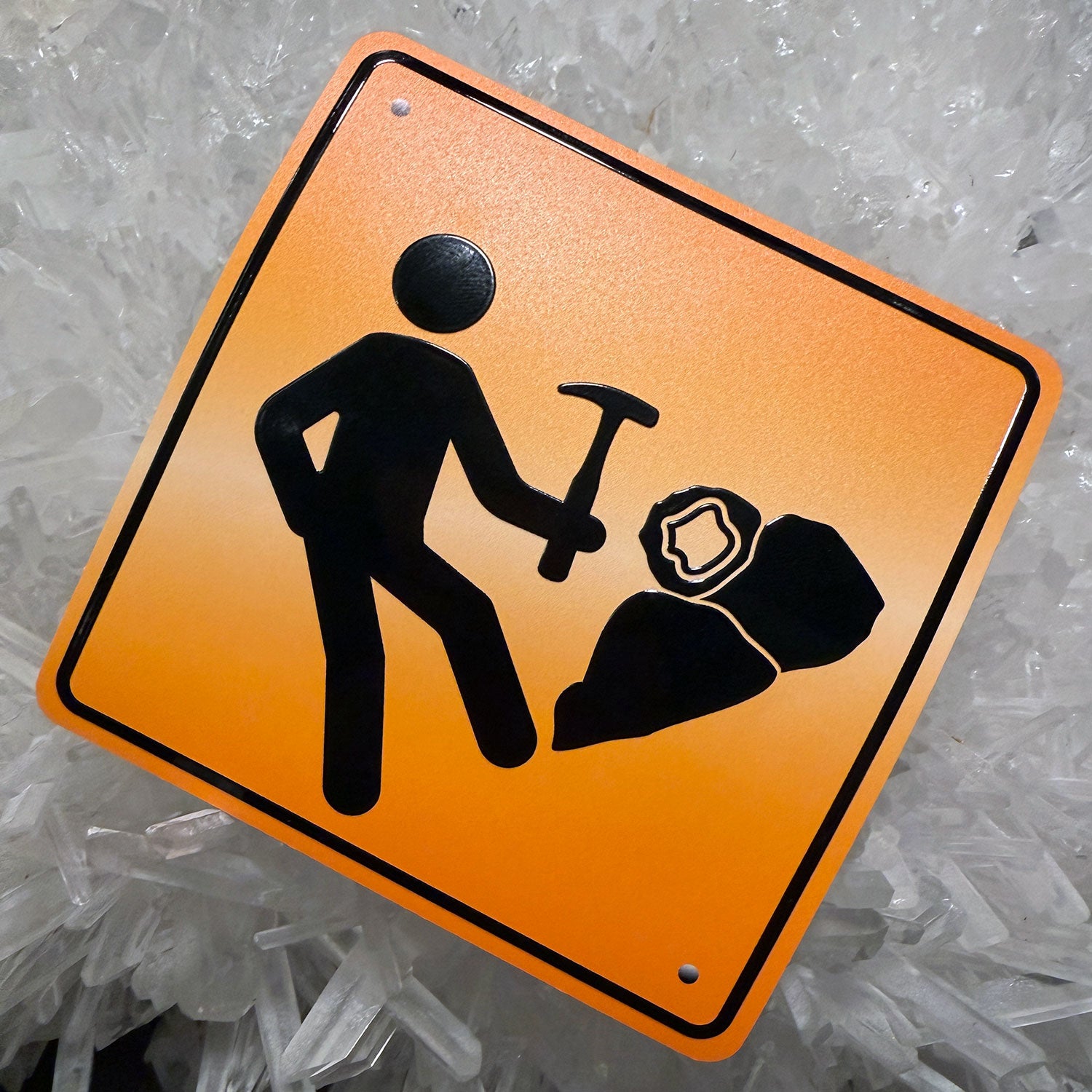 Rockhound At Work Road Sign Vinyl Sticker