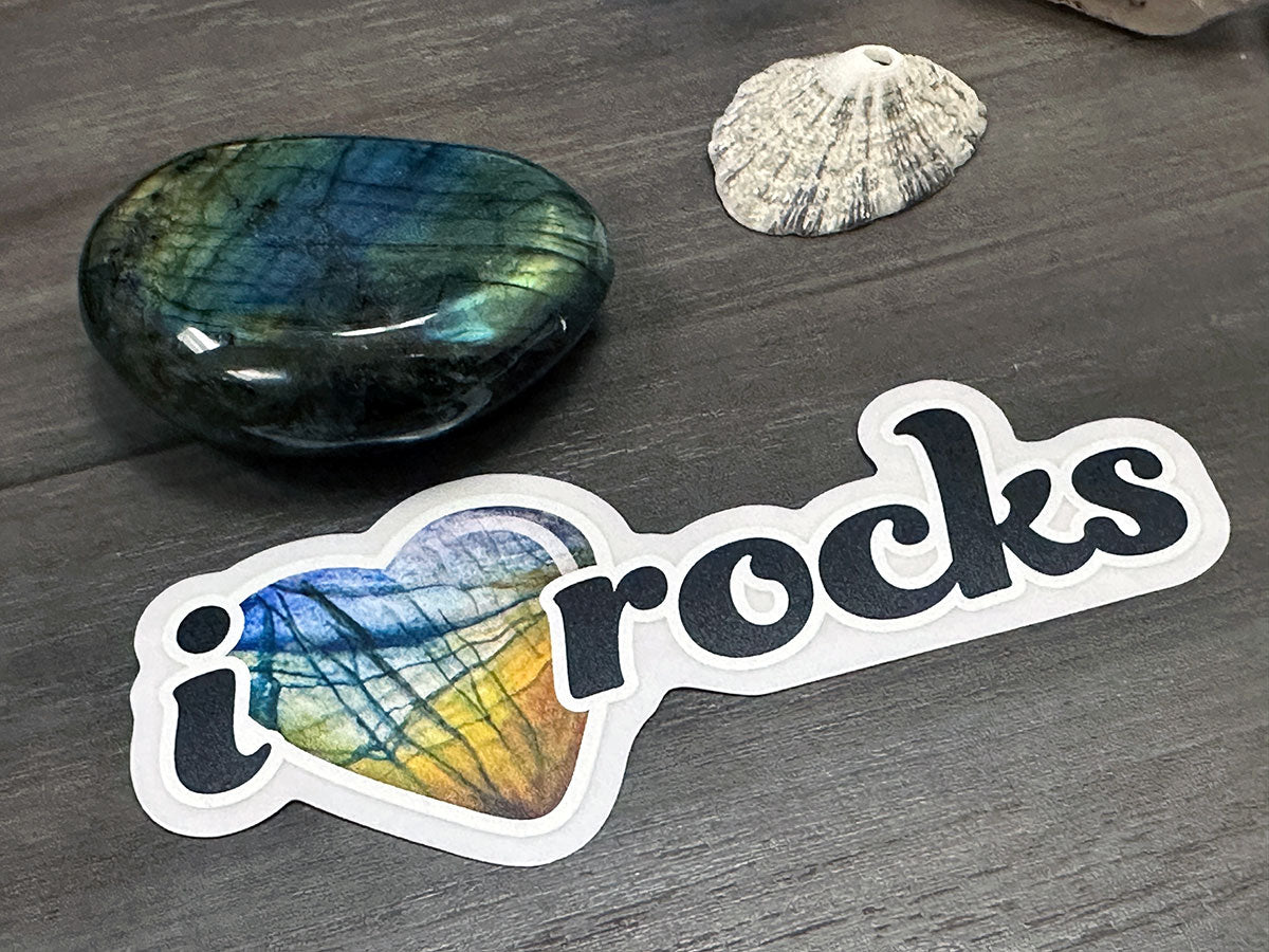 I Love Rocks Clear Vinyl Sticker