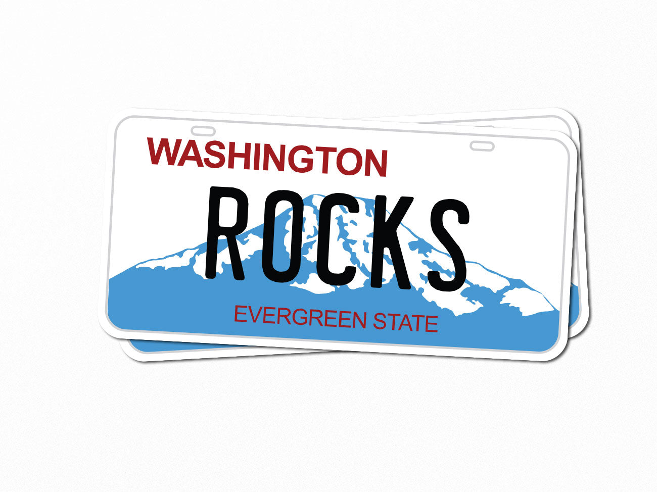 Washington State License Plate - ROCKS UV Printed Sticker