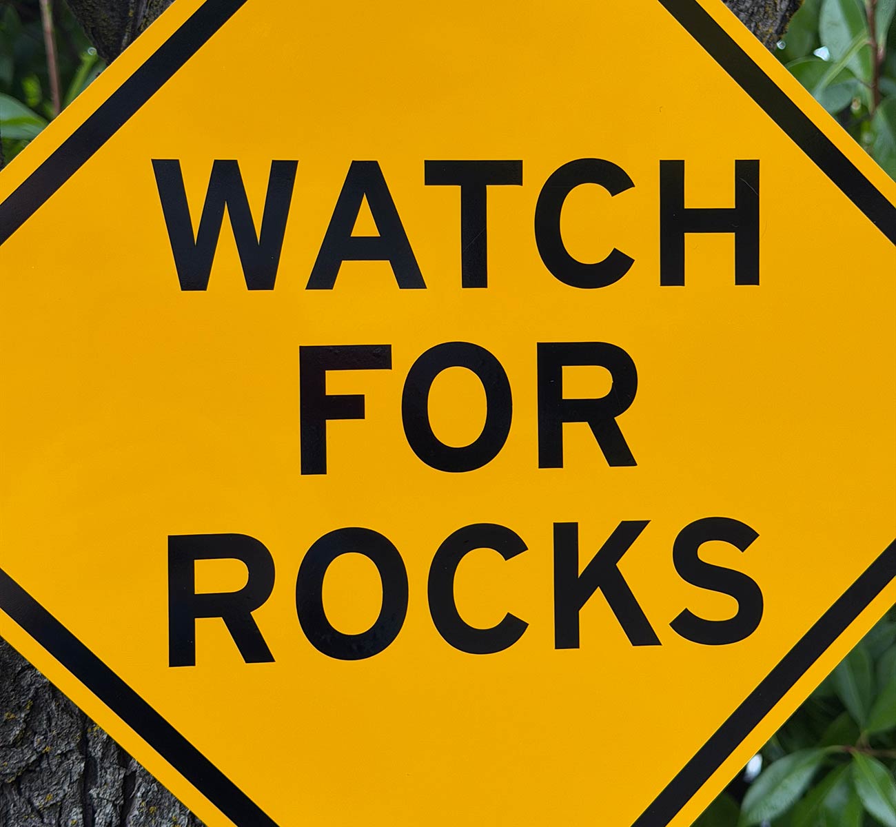 Watch For Rocks Aluminum Mini Road Sign
