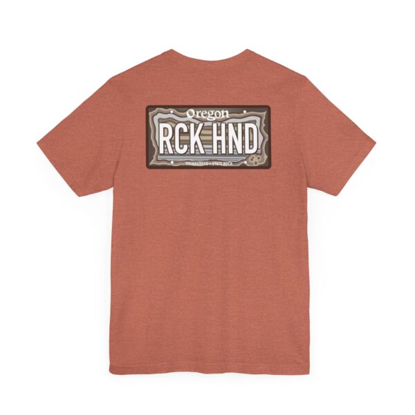Oregon RCK HND Thunderegg State Rock License Plate Shirt - Image 2