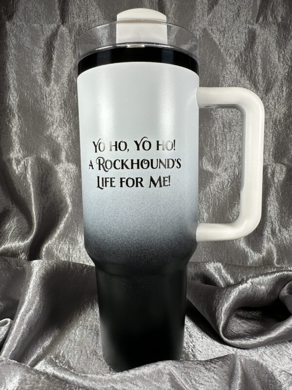 PREORDER 40 oz Ombré White to Black Jolly Rockhound Insulated Tumbler - Image 2