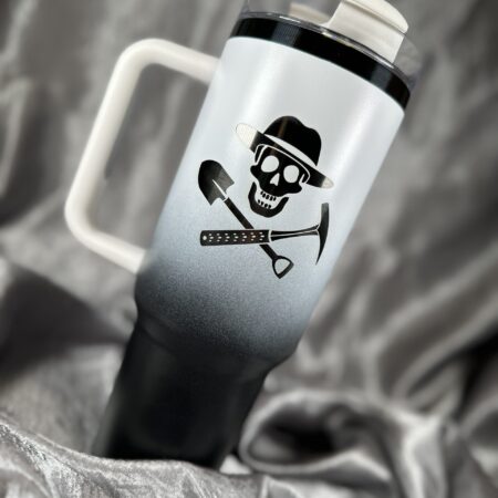 PREORDER 40 oz Ombré White to Black Jolly Rockhound Insulated Tumbler