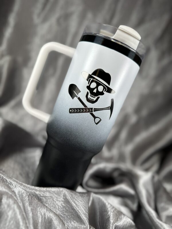 PREORDER 40 oz Ombré White to Black Jolly Rockhound Insulated Tumbler